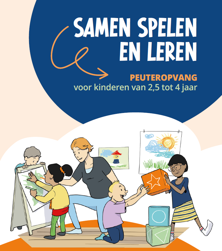 Voorpagina van de folder "Samen spelen en leren - peuteropvang voor kinderen van 2,5 tot 4 jaar"