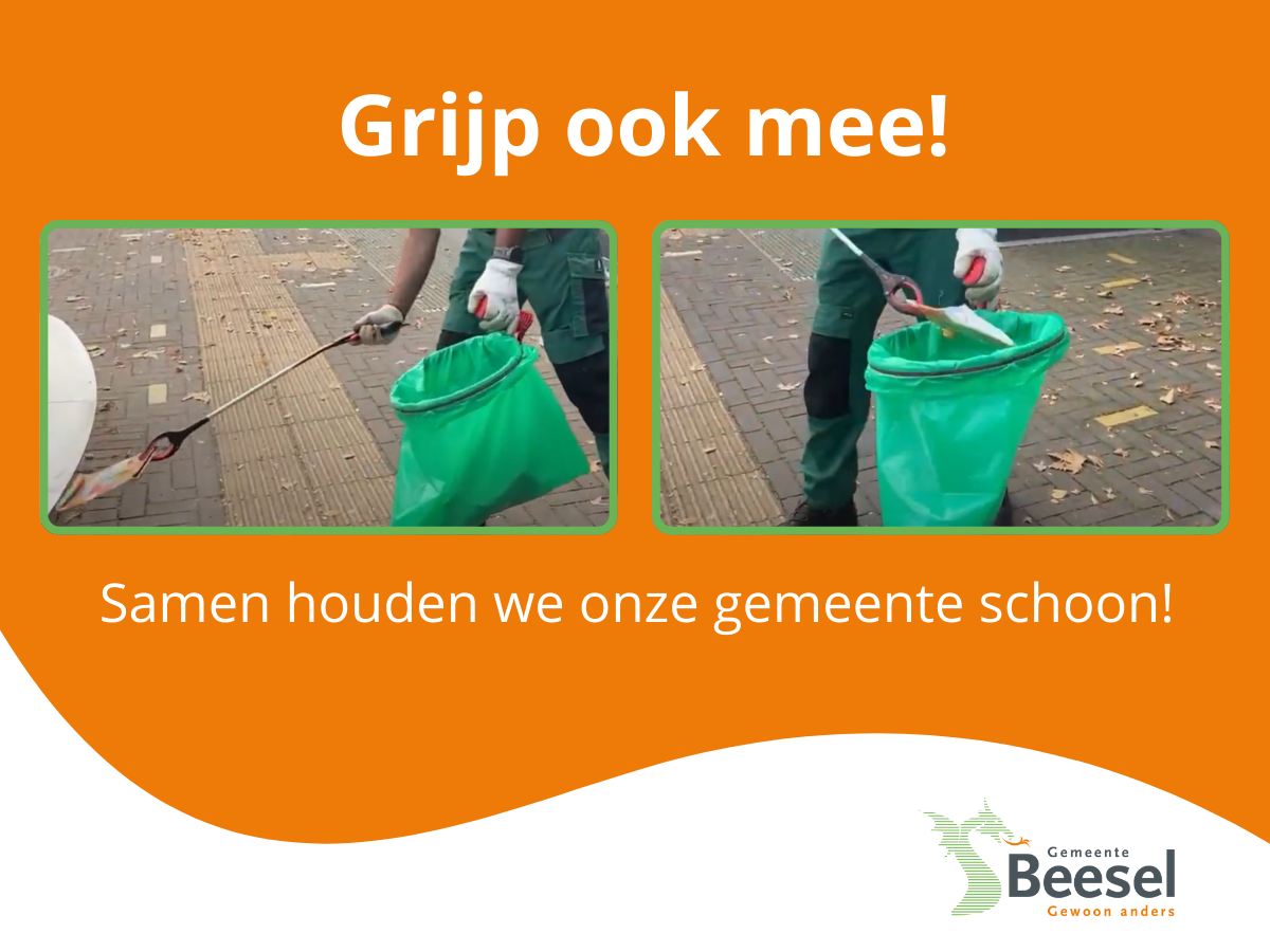 Afval prikken op en rond World Cleanup Day om onze gemeente samen schoon te houden